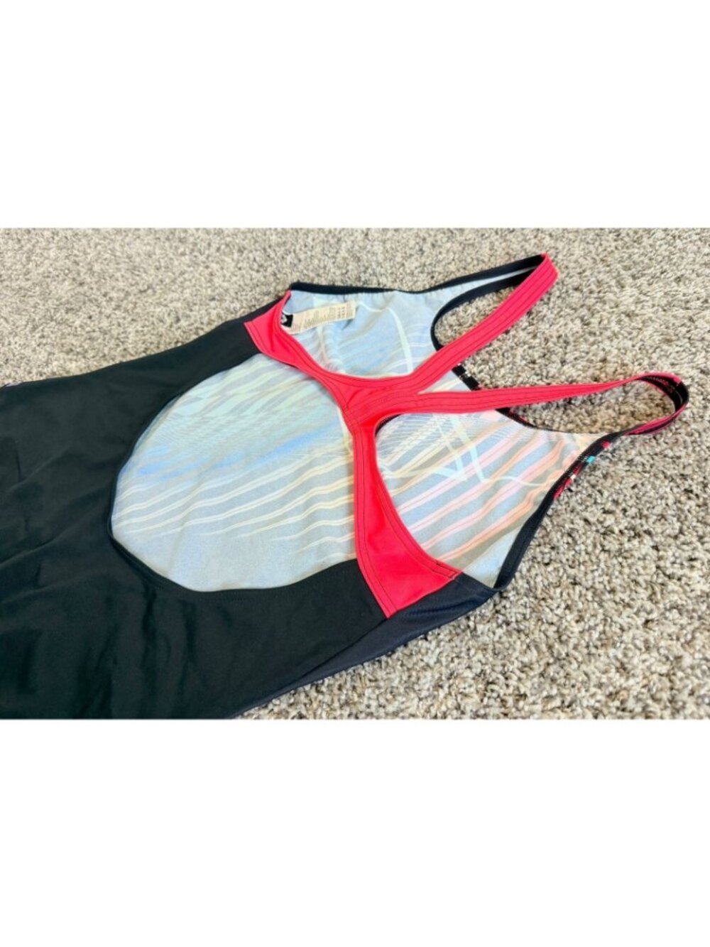 Arena Multicolor Optical Waves Pro Back One-piece Swimsuit Women's Size 38 (US 1 - Picture 4 of 8